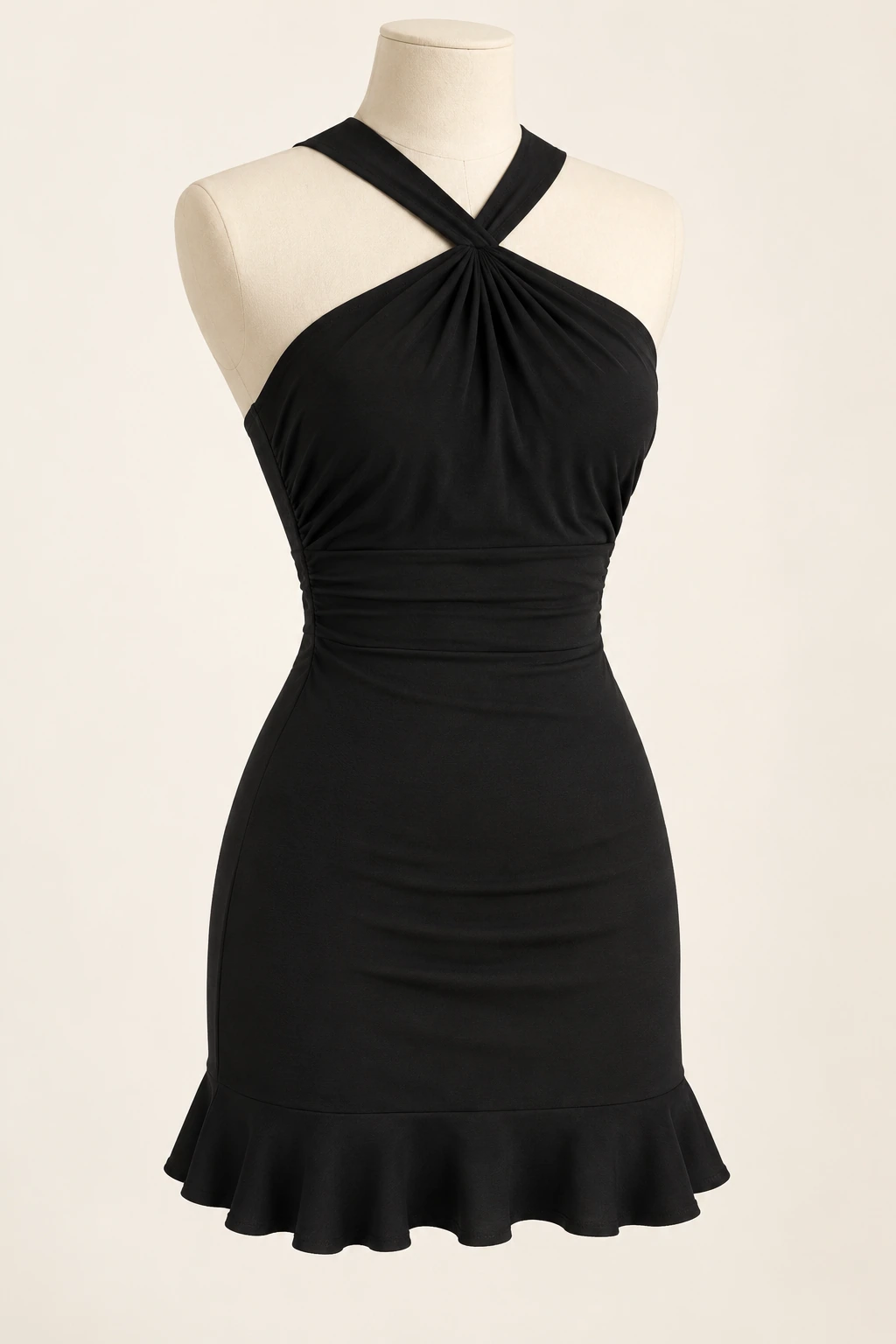 Robe demoiselle d’honneur de cocktail Nocturne, noir : vue de trois quarts