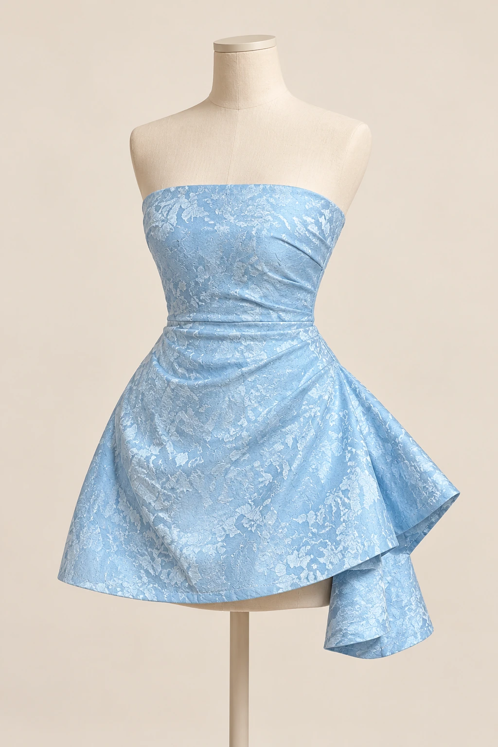 Robe demoiselle d’honneur de cocktail Givre, bleu glacier : vue de trois quarts