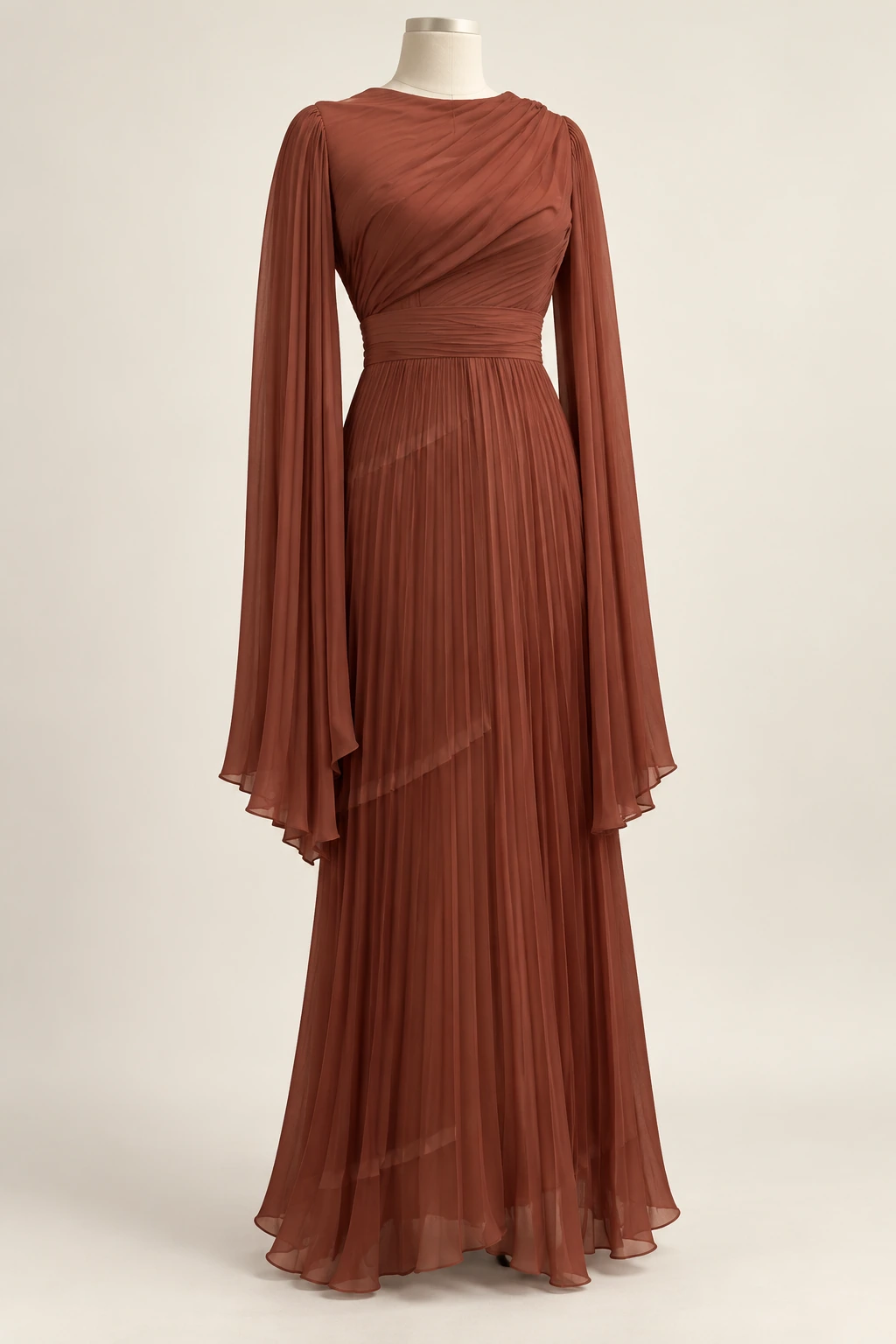 Robe demoiselle d’honneur terracotta Argile, brun brique : vue de trois quarts